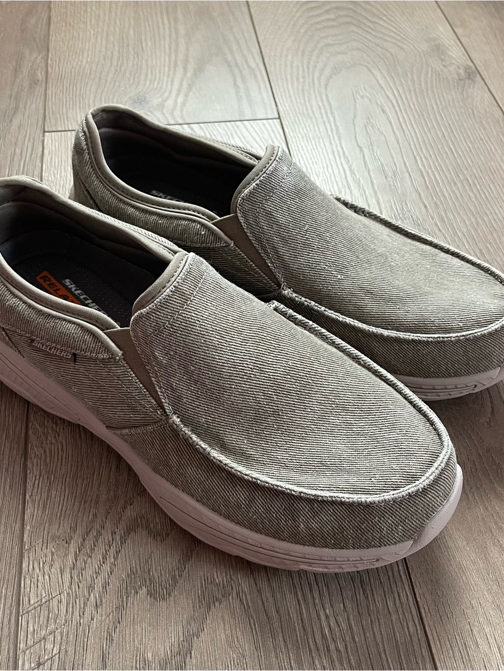 Skechers Creston Moseco Relaxed Men’s 10.5 Taupe Slip On Casual Shoes